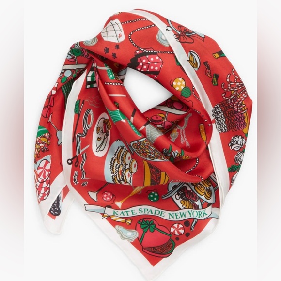 Kate Spade party table square silk scarf